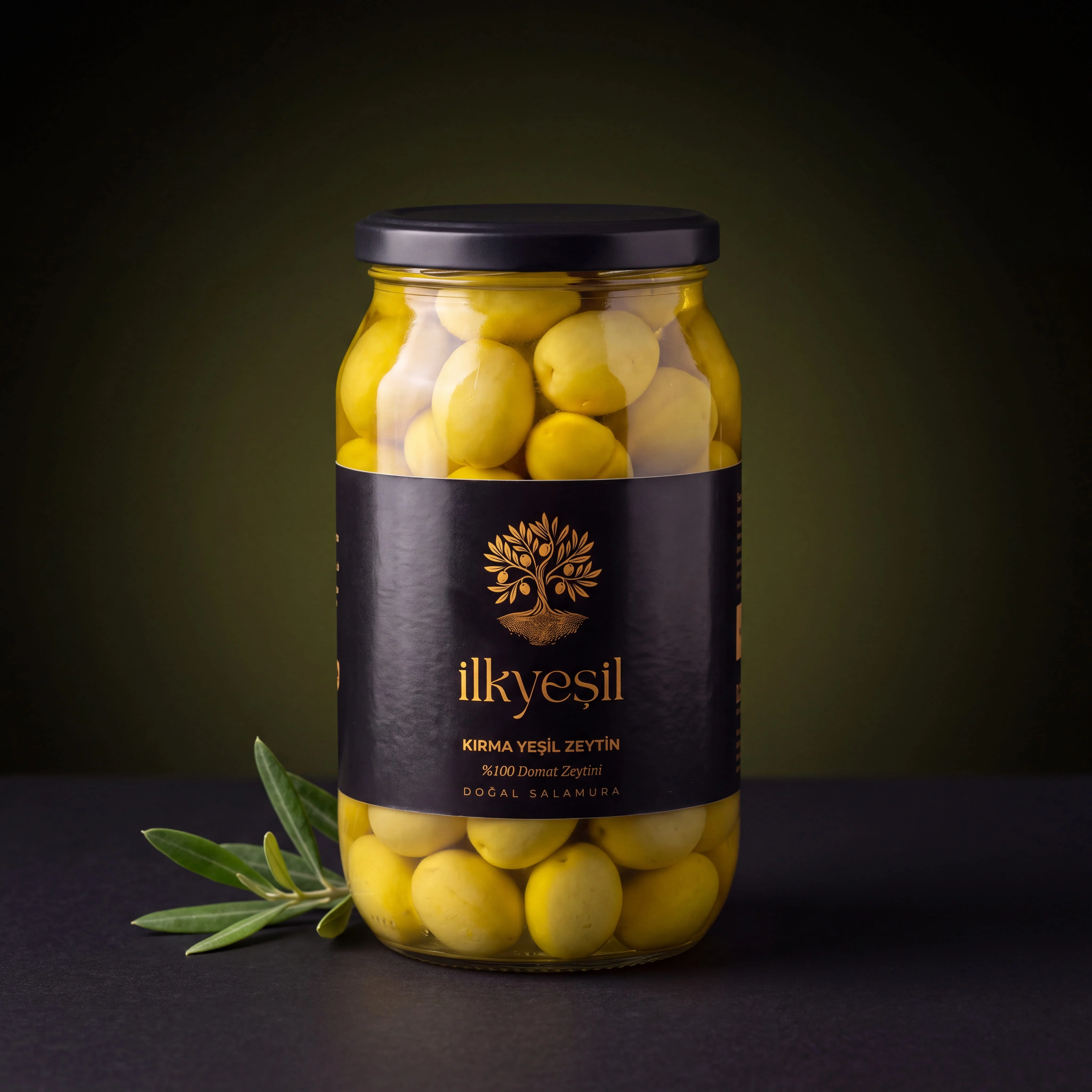 İlkyeşil 1050 gr Domat Kırma Zeytin Doğal ve Sofralık Lezzet