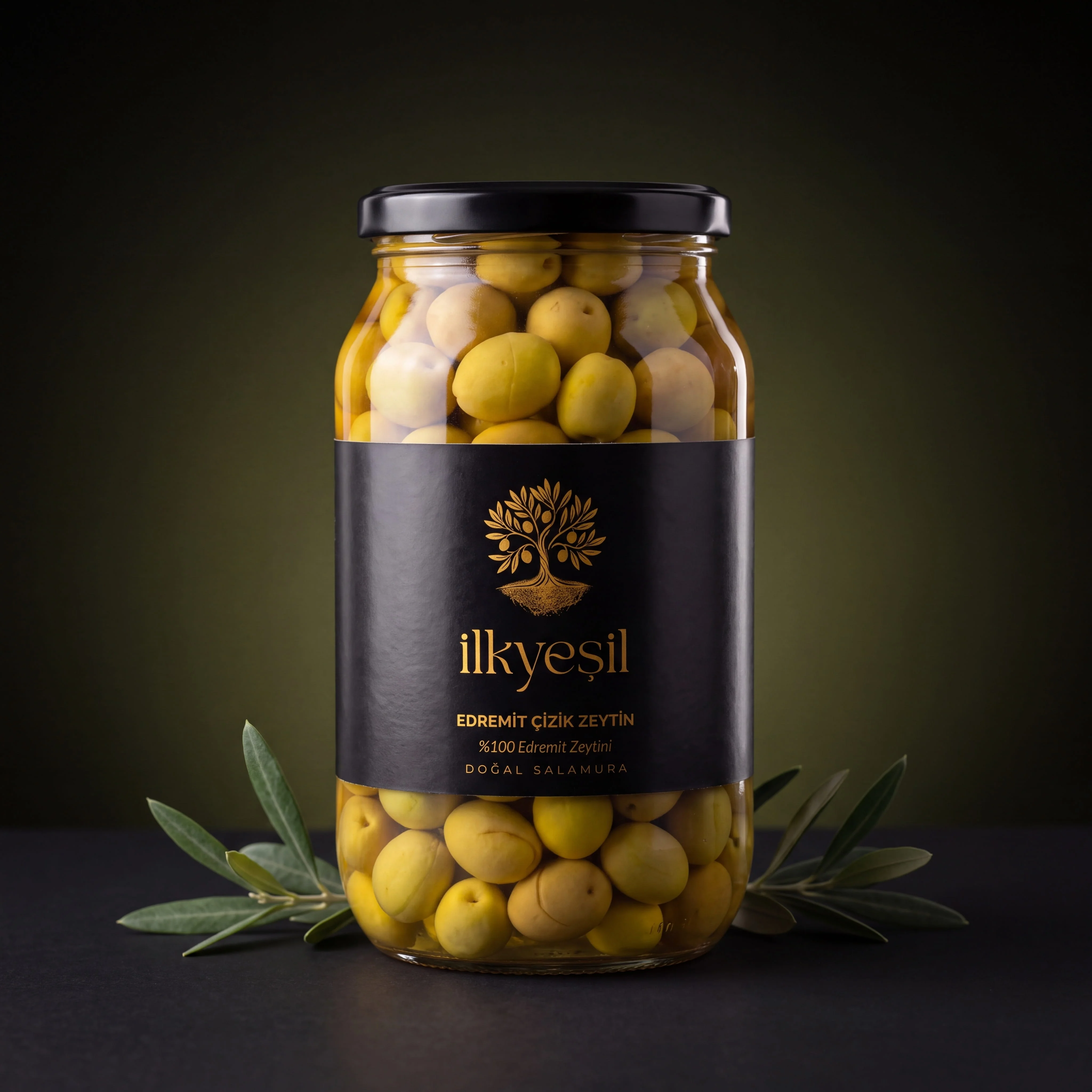 İlkyeşil 1050 gr Edremit Çizik Zeytin Doğal ve Sofralık Lezzet